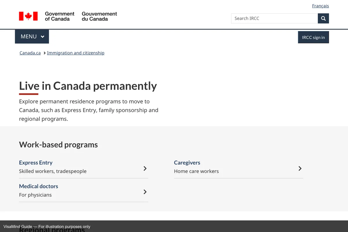First page of IMM 5565 form