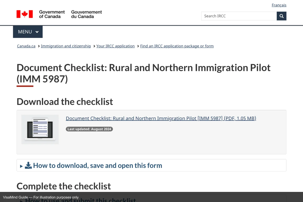 First page of IMM 5987 form