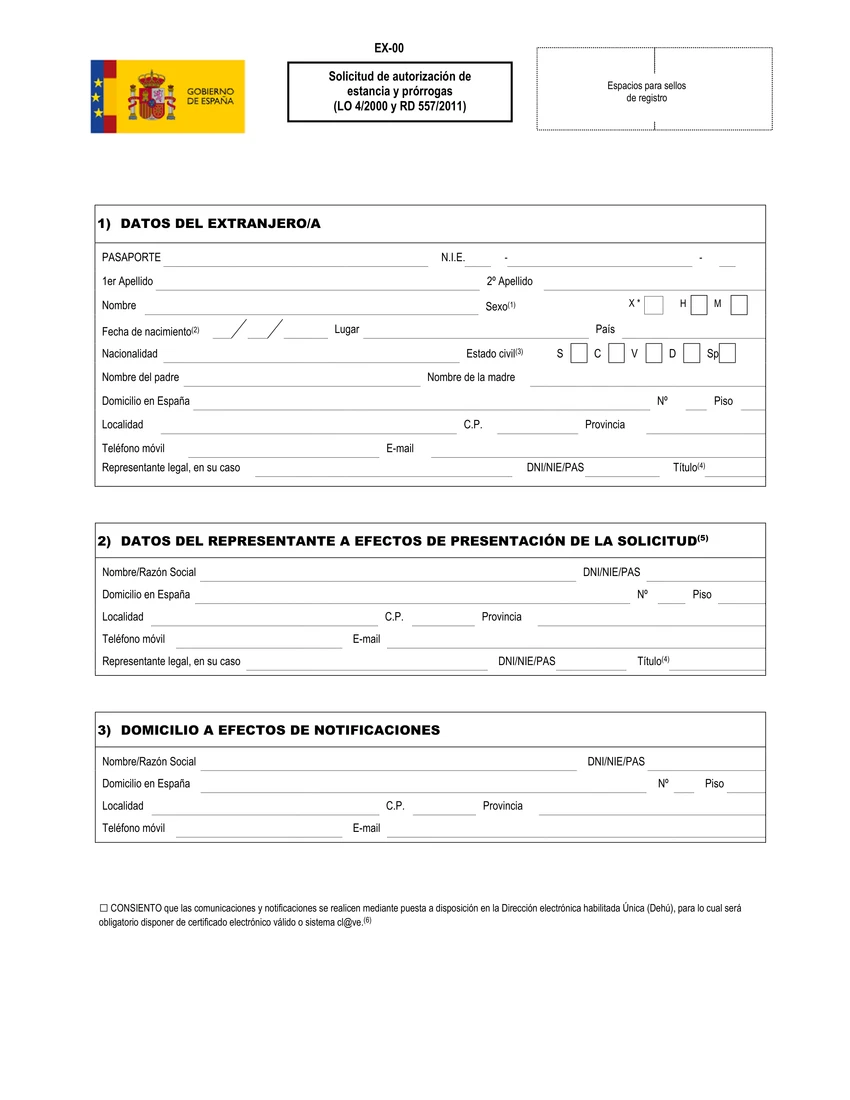 First page of EX-00 form