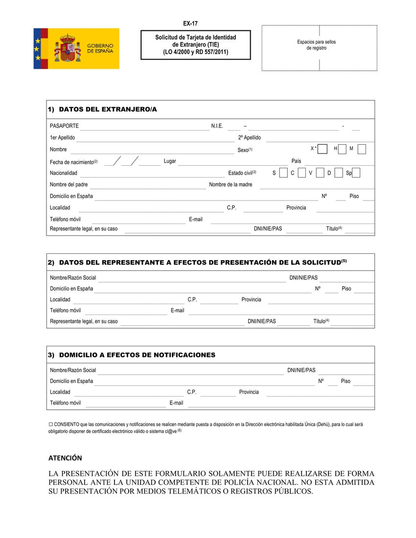 First page of EX-17 form