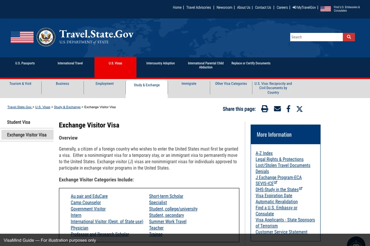Official portal interface for DS-2019