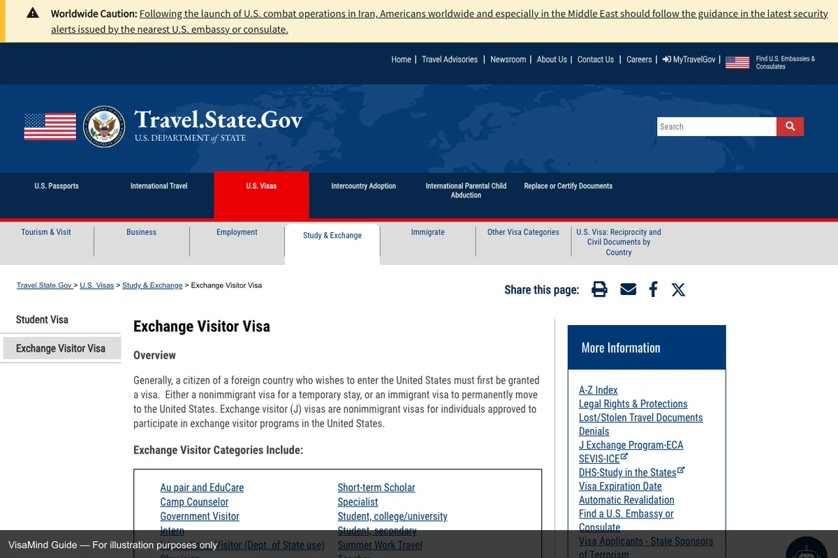 Official portal interface for DS-2019