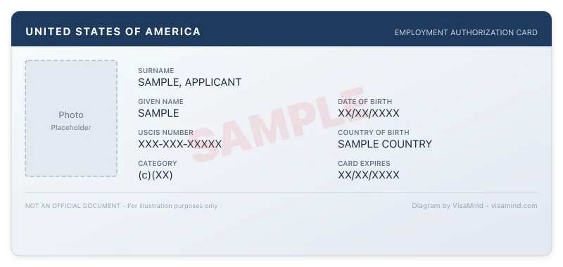 Example Employment Authorization Document (EAD)